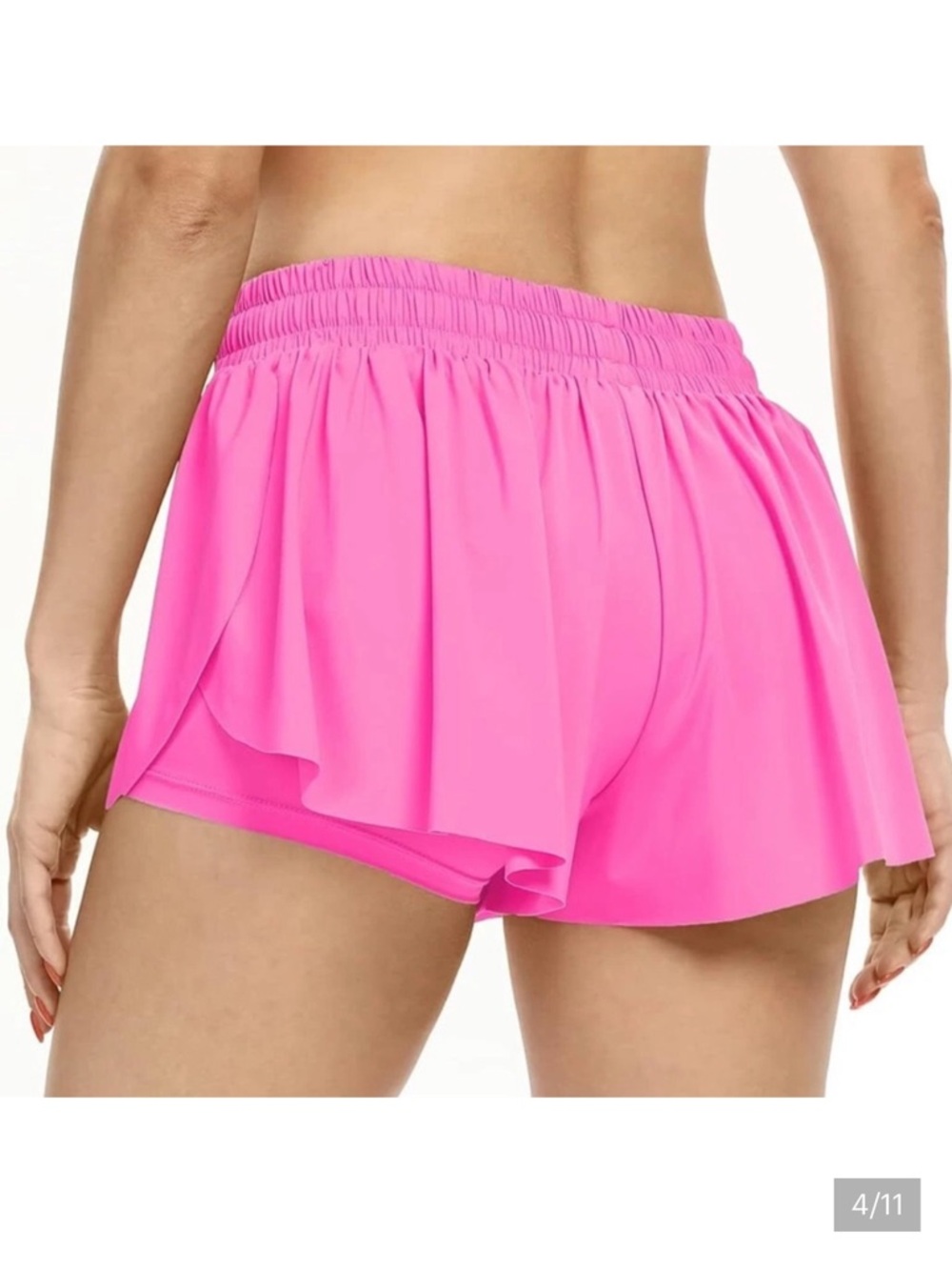 NWOT Blason bubblegum Pink Flowy Athletic Shorts Barbie Pockets Double-layer S